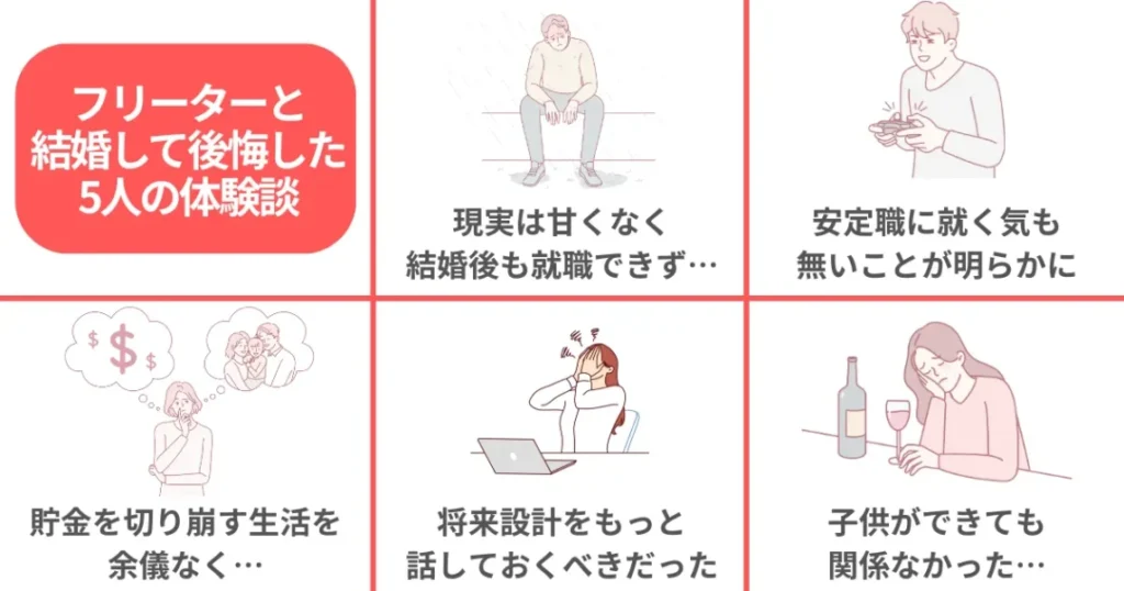 フリーターと結婚して後悔した5人の体験談レビュー