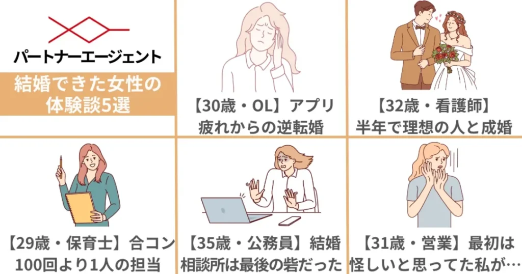 パートナーエージェントで結婚できた女性の体験談5選