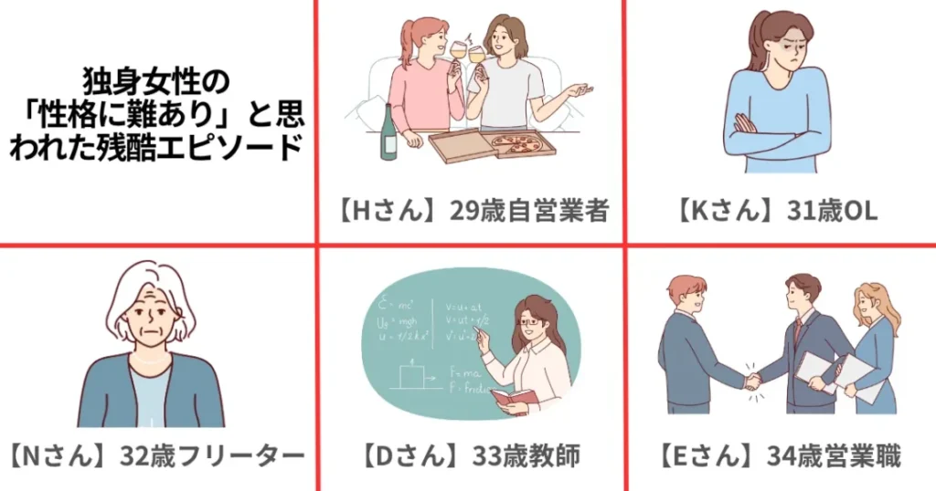独身女性の「性格に難あり」と思われた残酷エピソード