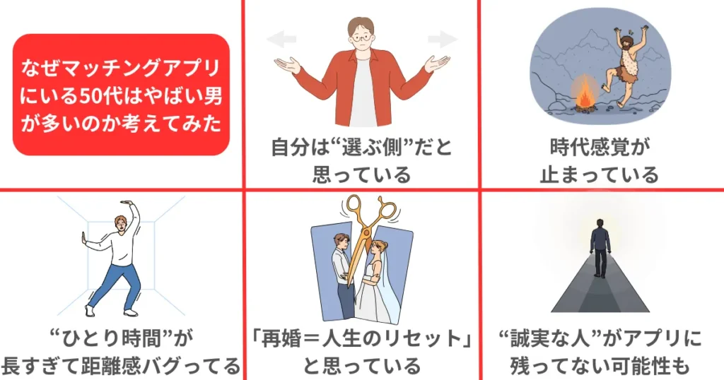 なぜマッチングアプリにいる50代はやばい男が多いのか考えてみた