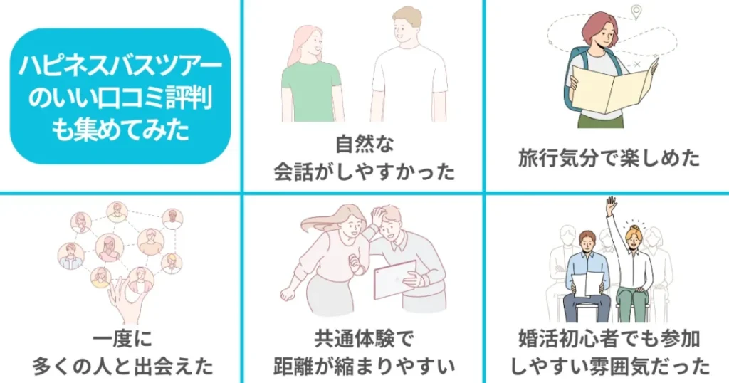 ハピネスバスツアーのいい口コミ評判も集めてみた