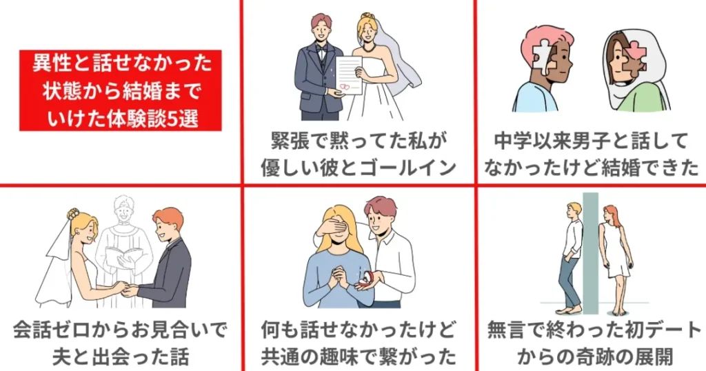 異性(男子)と話せなかった状態から結婚までいけた体験談5選