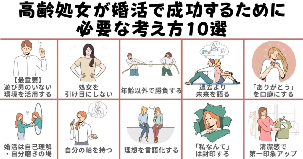 高齢処女が婚活で成功するために必要な考え方10選!