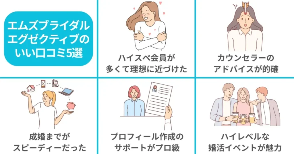 エムズブライダルエグゼクティブのいい口コミ評判5選