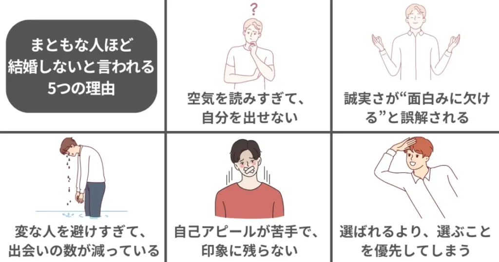 まともな人ほど結婚しないと言われる5つの理由