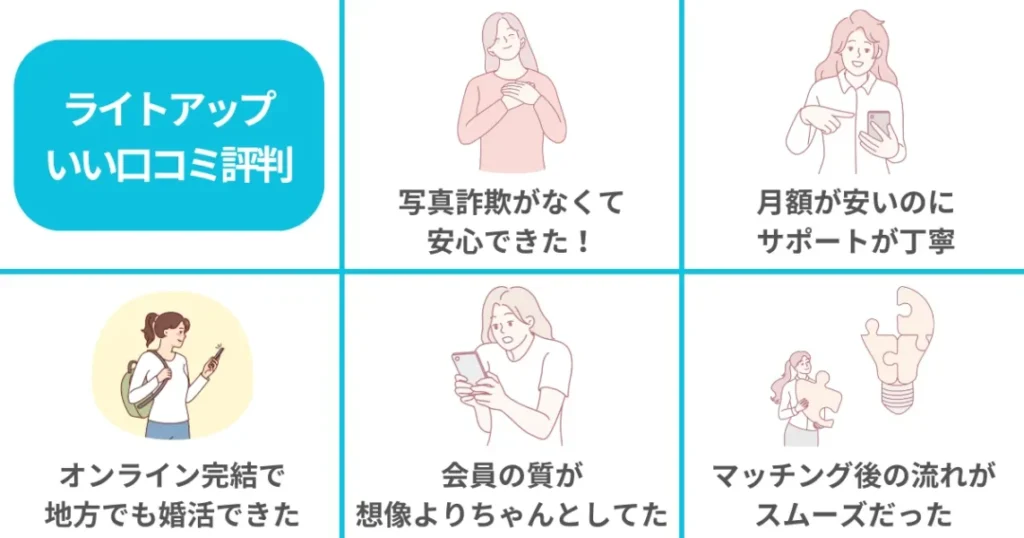 結婚相談所ライトアップのいい口コミ評判5選