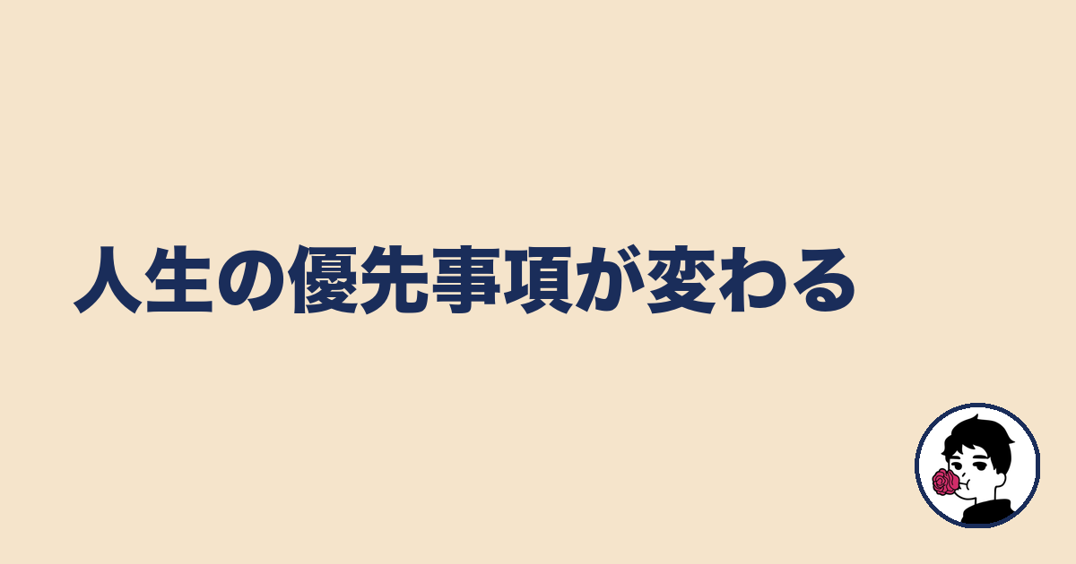 人生の優先事項が変わる｜やましょ