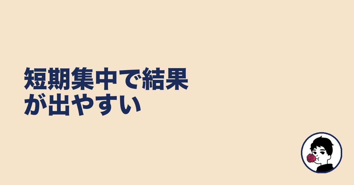 短期集中で結果が出やすい｜やましょ