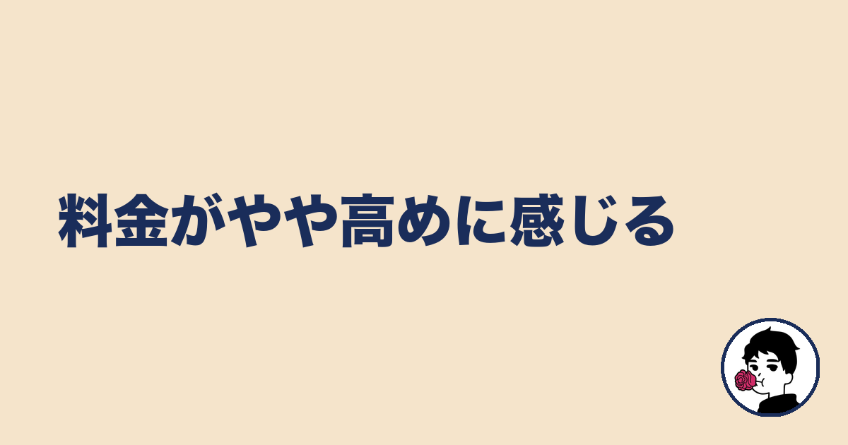 料金がやや高めに感じる|やましょ