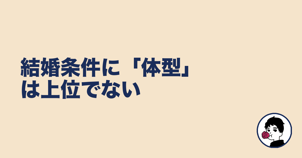 結婚条件に「体型」は上位でない｜やましょ
