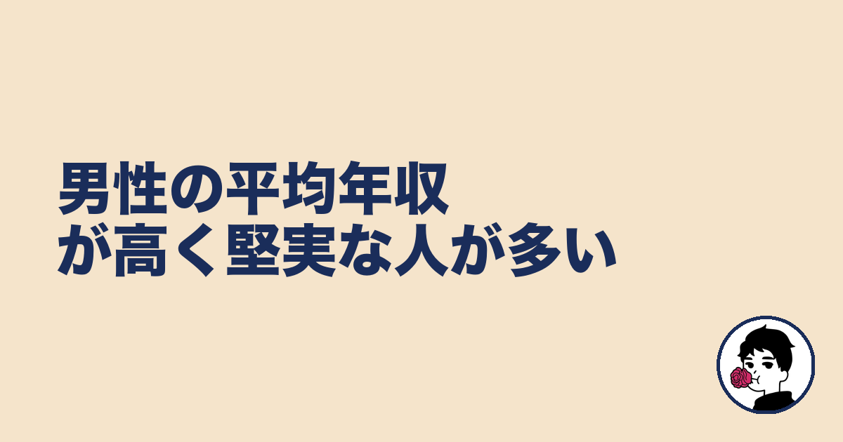 男性の平均年収が高く堅実な人が多い|やましょ