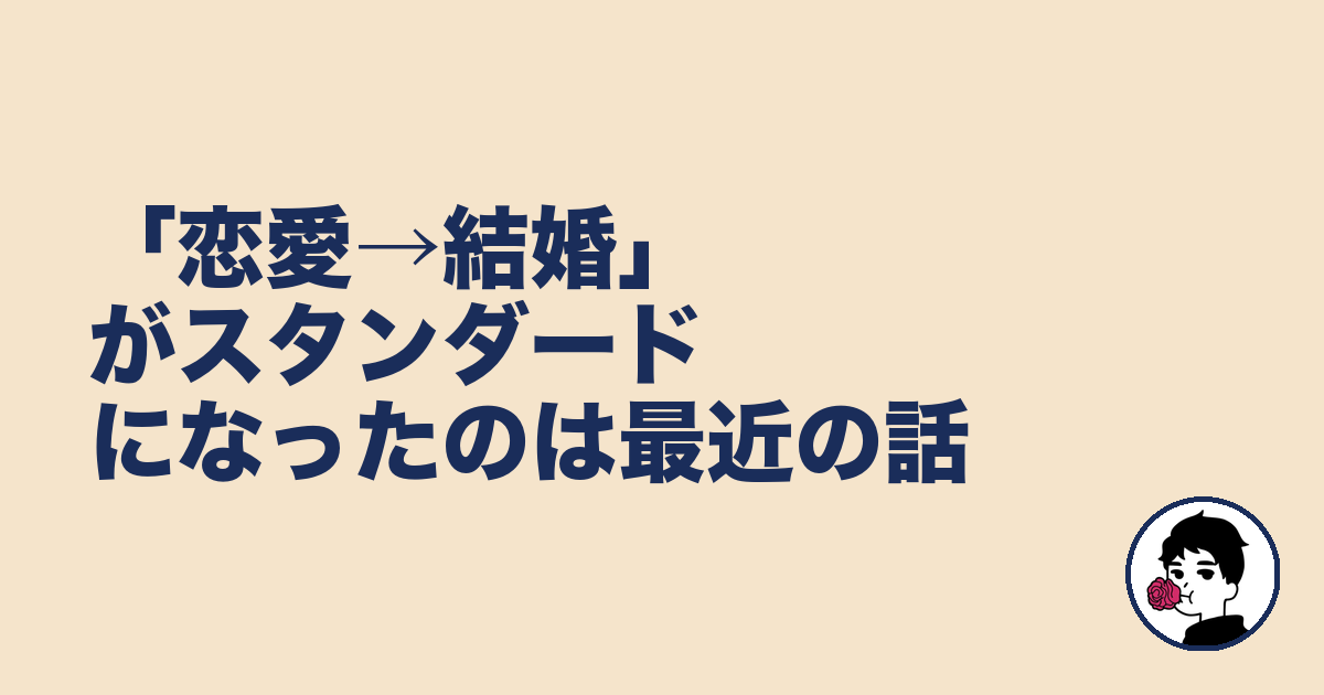 「恋愛→結婚」がスタンダードになったのは最近の話｜やましょ