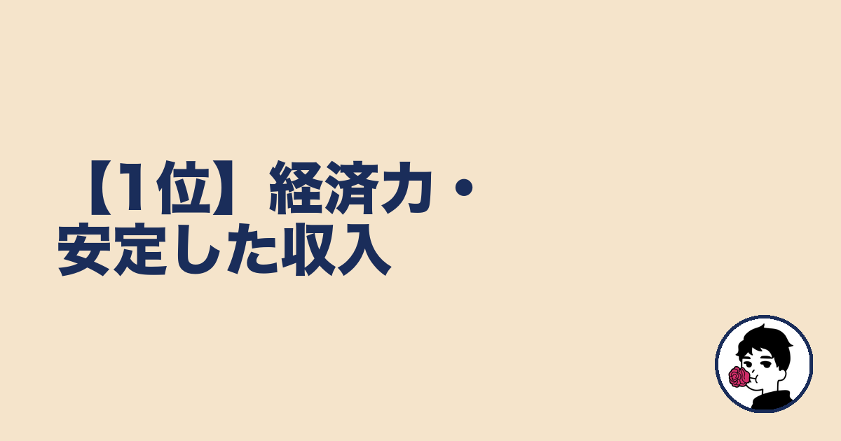 【1位】経済力・安定した収入|やましょ