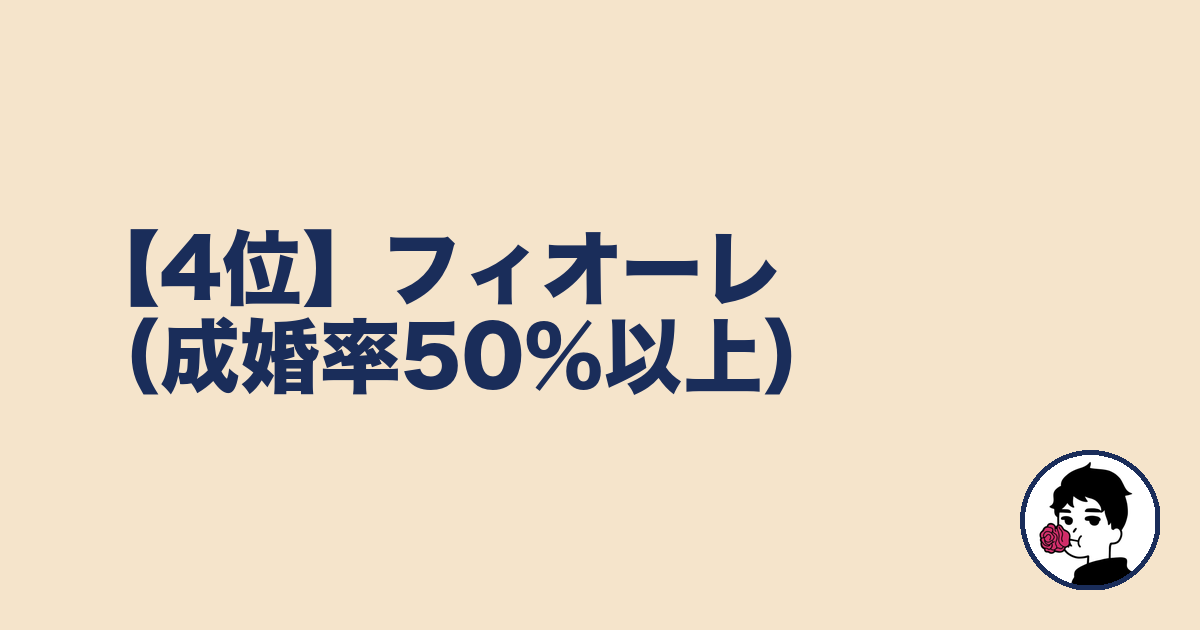 【4位】フィオーレ(成婚率50%以上)|やましょ