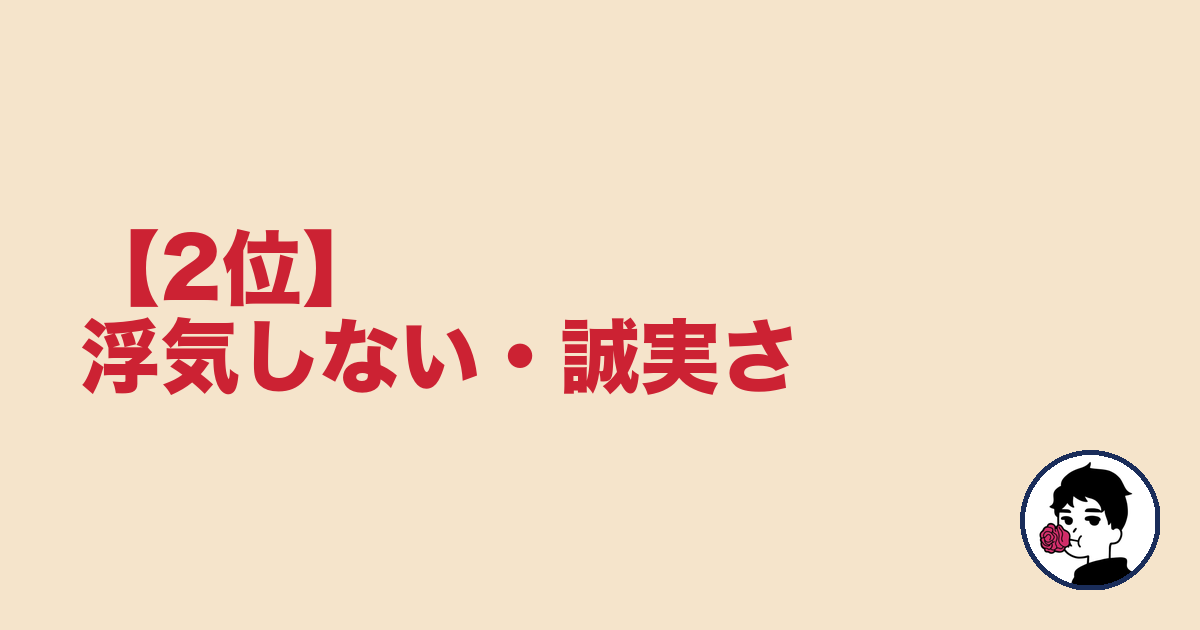 【2位】浮気しない・誠実さ|やましょ
