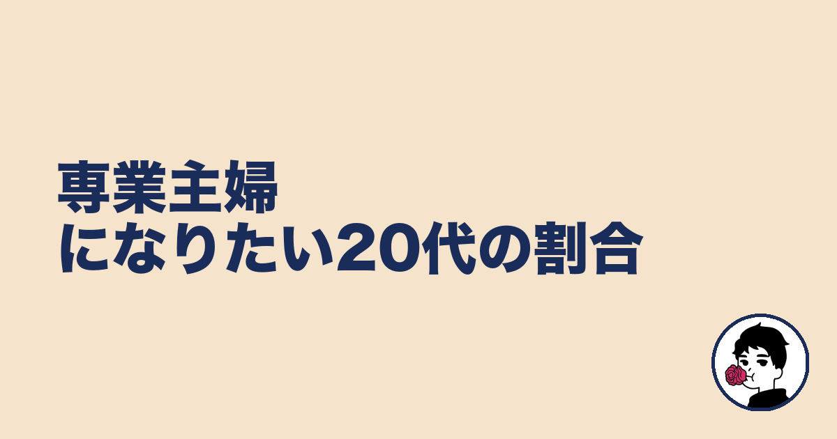 専業主婦になりたい20代の割合|やましょ