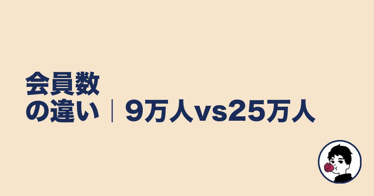 会員数の違い｜9万人vs25万人｜やましょ