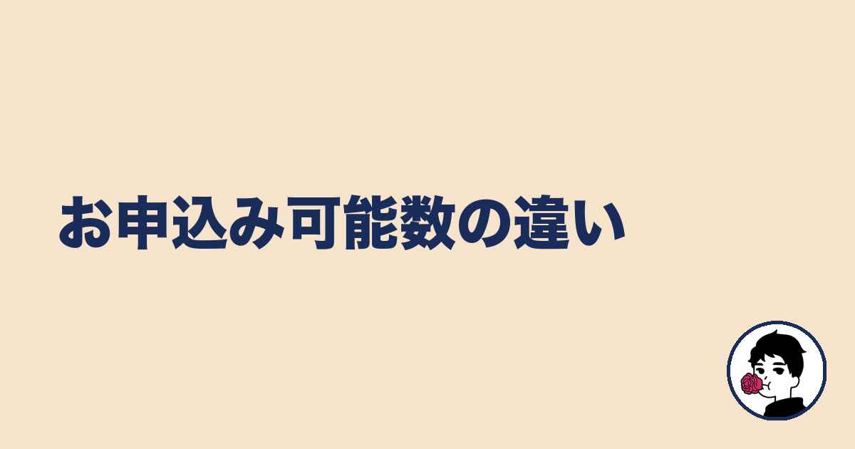 お申込み可能数の違い｜やましょ