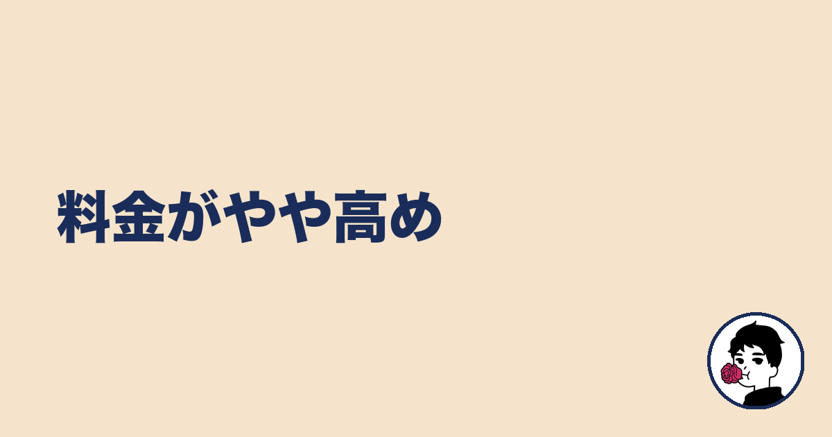 料金がやや高め|やましょ