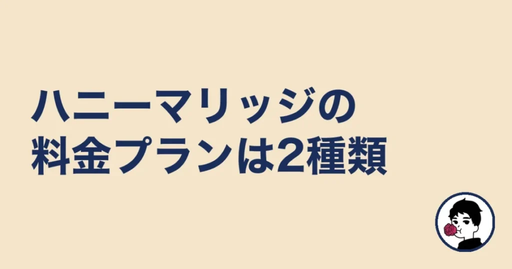 ハニーマリッジの料金プランは2種類