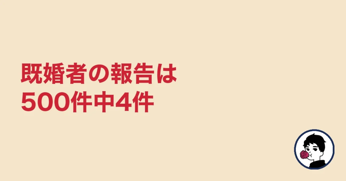 既婚者の報告は500件中4件｜やましょ