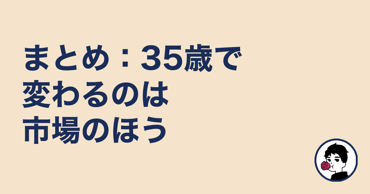まとめ:35歳で変わるのは市場のほう|やましょ