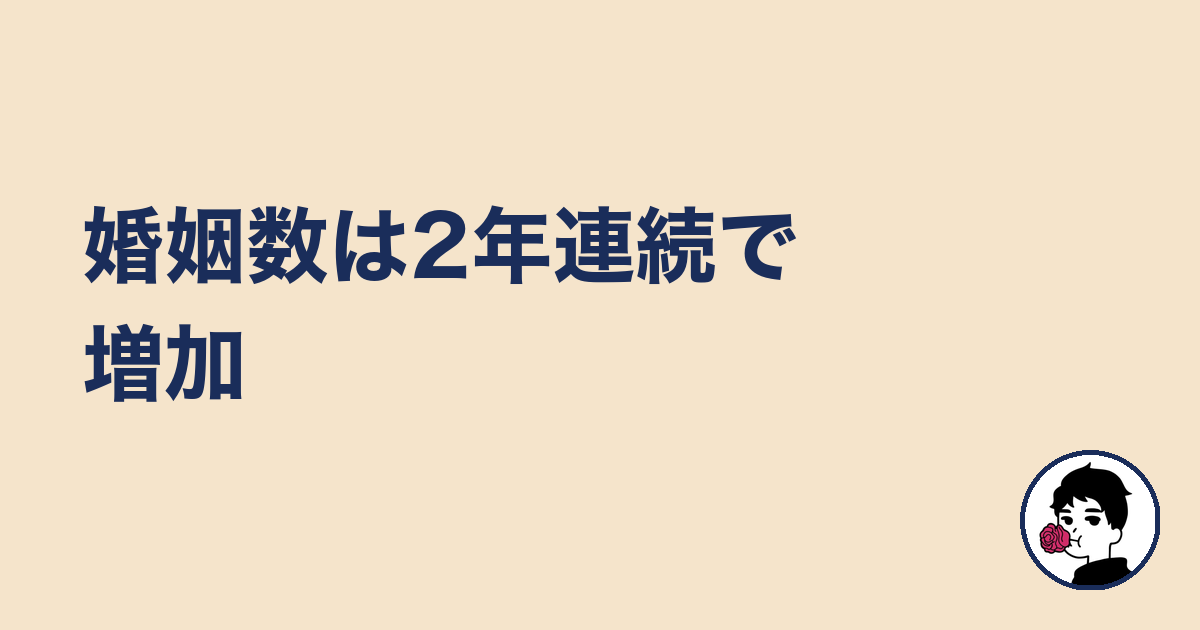 婚姻数は2年連続で増加｜やましょ