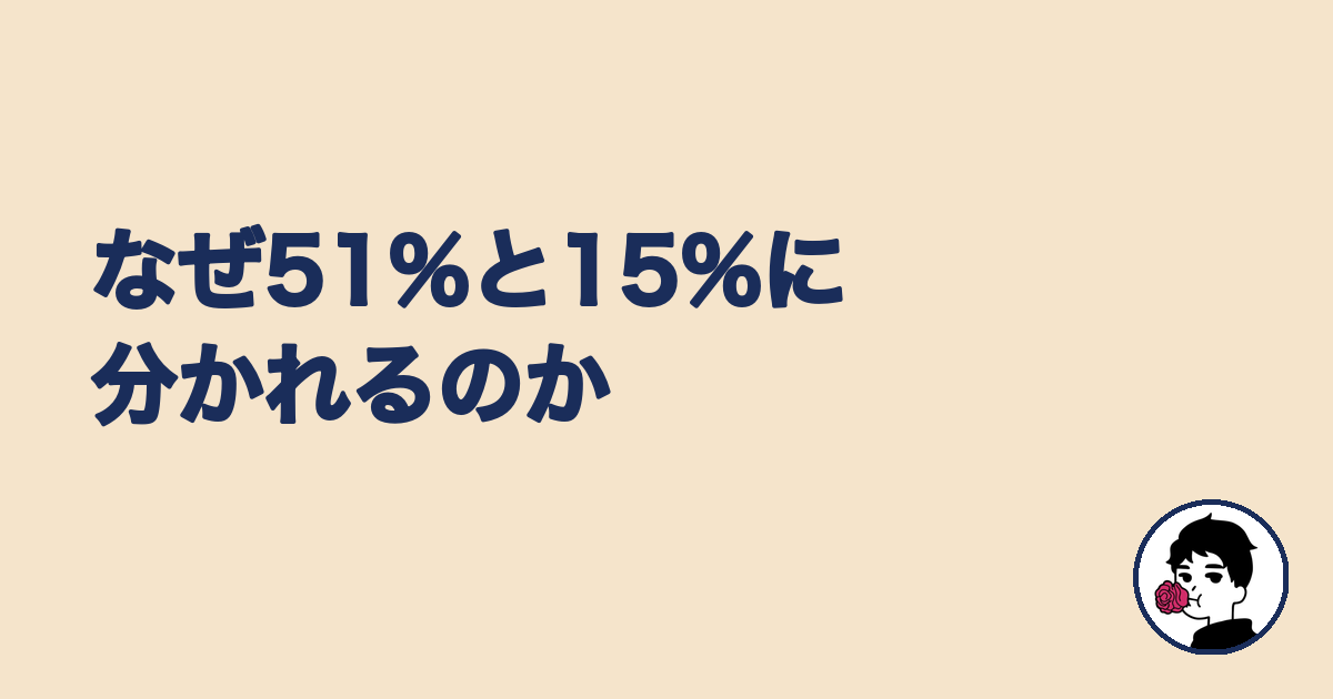 51%と15%に分かれる理由を解説する見出し画像