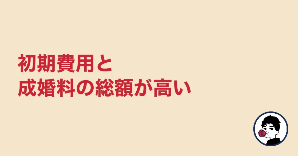 初期費用と成婚料の総額が高い｜やましょ