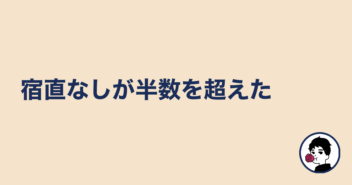 宿直なしが半数を超えた