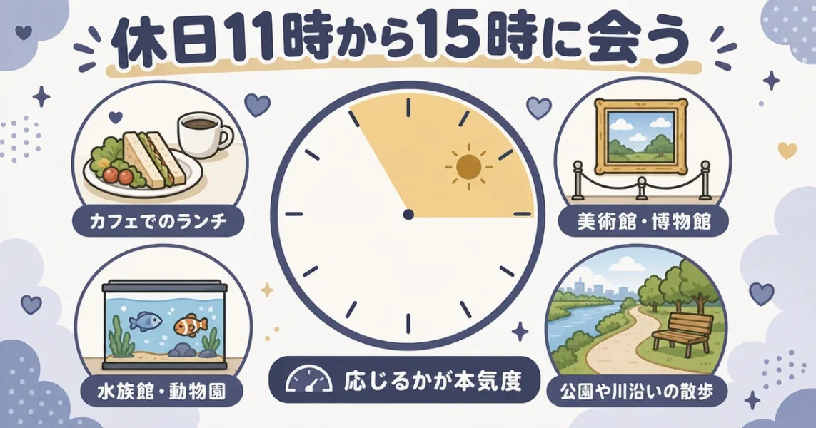 穴モテから抜け出す方法：夜ではなく休日の昼に会うデート場所の例