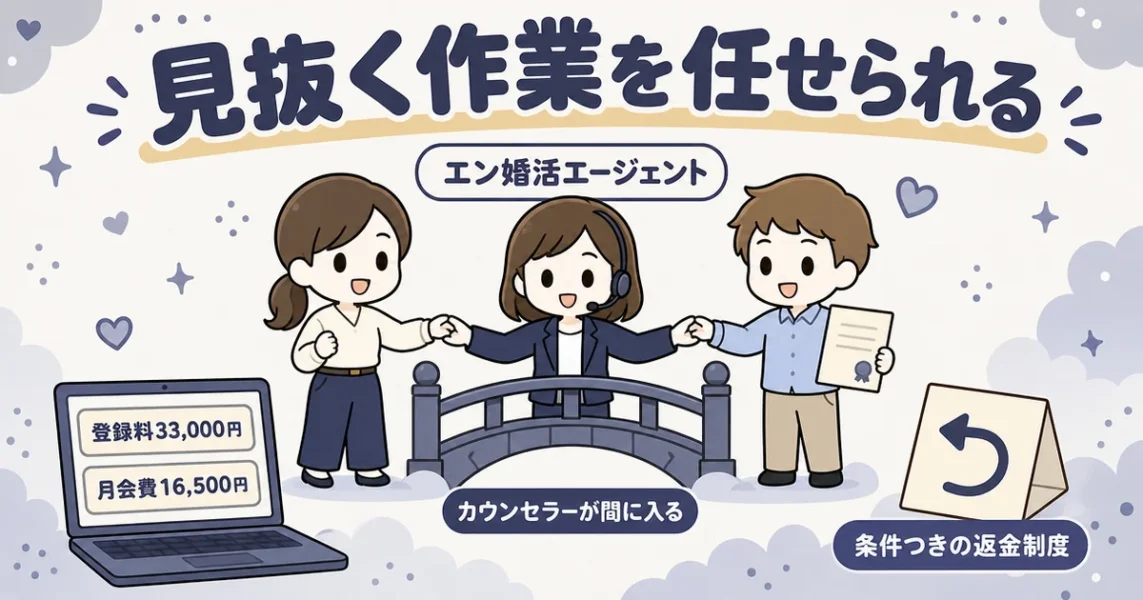 結婚願望のある男性だけと会える結婚相談所の例としてエン婚活エージェントの料金と仕組み