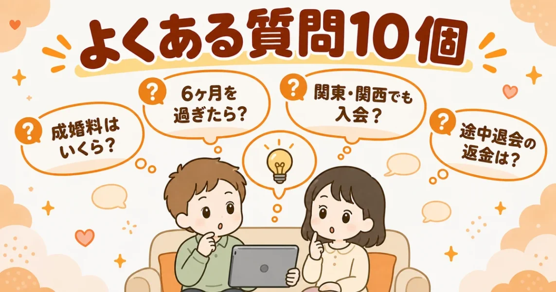 結婚相談所アスマリの口コミ評判に関するよくある質問10個(成婚料・返金など)