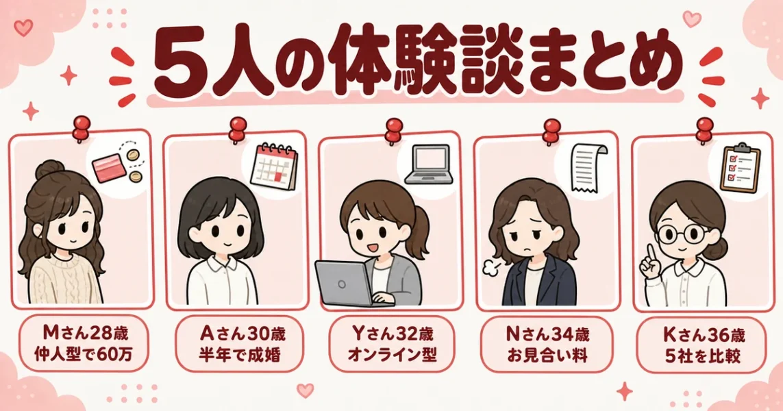 ぼったくり結婚相談所を避けて結婚した女性の体験談5選（28歳〜36歳の5人）