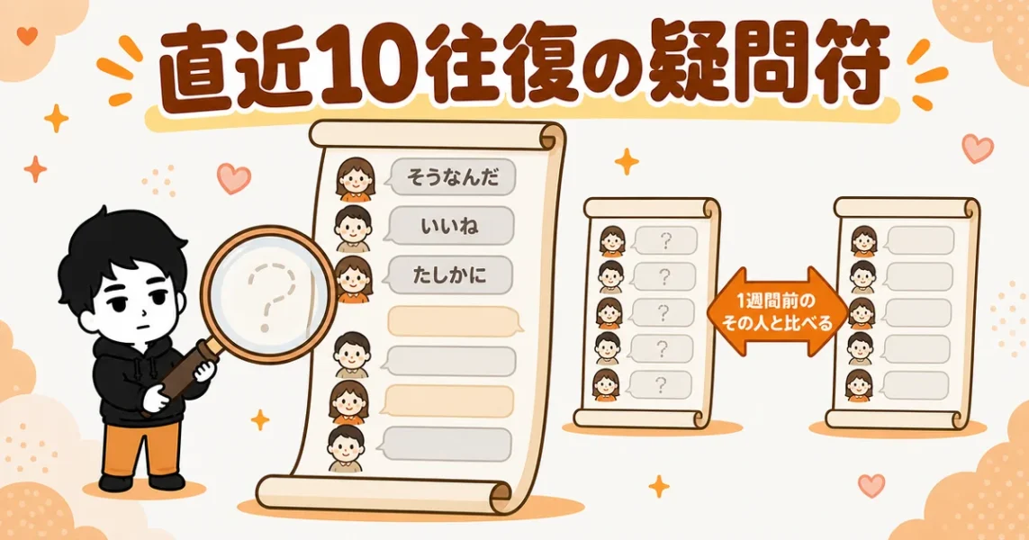 マッチングアプリで相手の質問がなくなり相づちだけになったときの確かめ方の図解