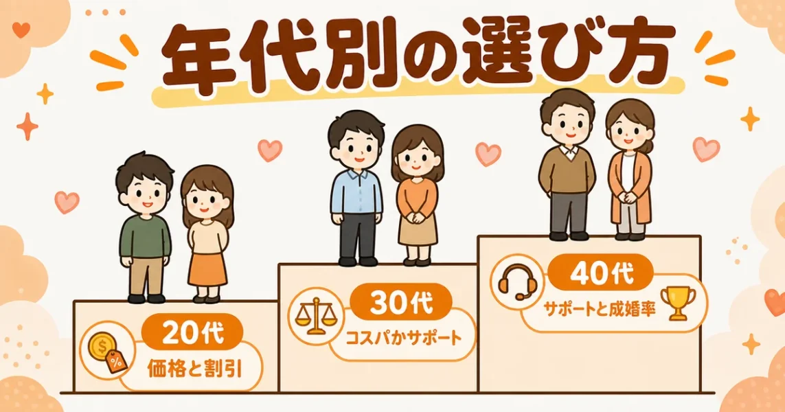 年代別のIBJ加盟店ランキングTOP3（20代・30代・40代の選び方）
