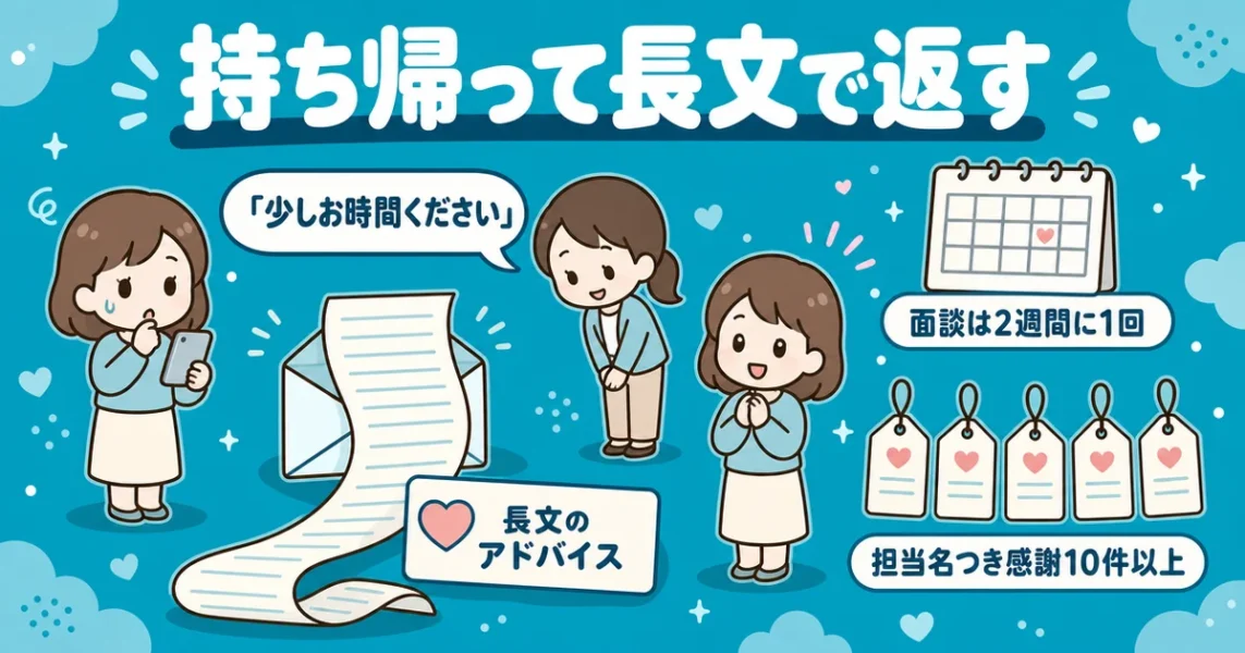 結婚相談所イノセントはカウンセラーが丁寧に対応してくれるという口コミの図解
