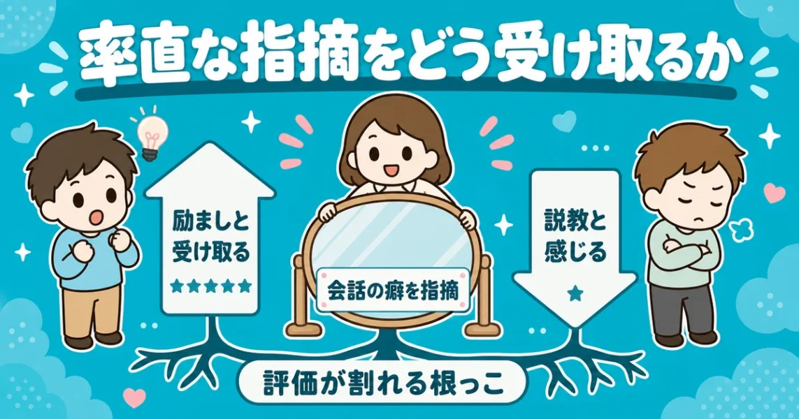 結婚相談所イノセントは客観的で冷静な意見をもらえるという口コミ。率直な指摘の受け取り方の図解