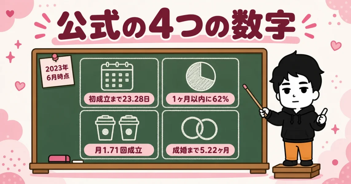 スマリッジは会えない?公式が出していた初コンタクト成立23.28日・62%など4つの数字の図解