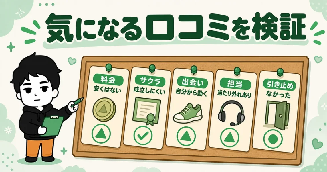 ツヴァイはやばい？料金・サクラ・出会えない等の口コミ6つを検証した結果の図解